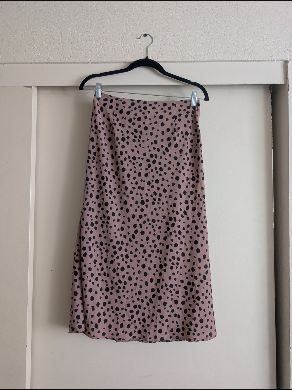 Nasty Gal Mauve Pink Leopard Midi Skirt